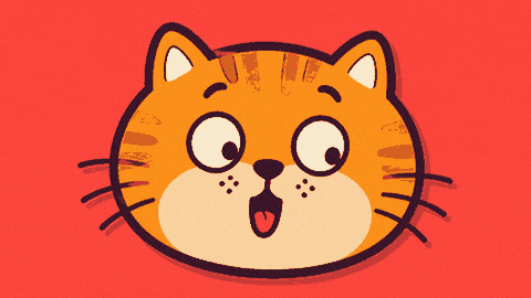 一只橘猫快速做出有趣抖动的循环插画